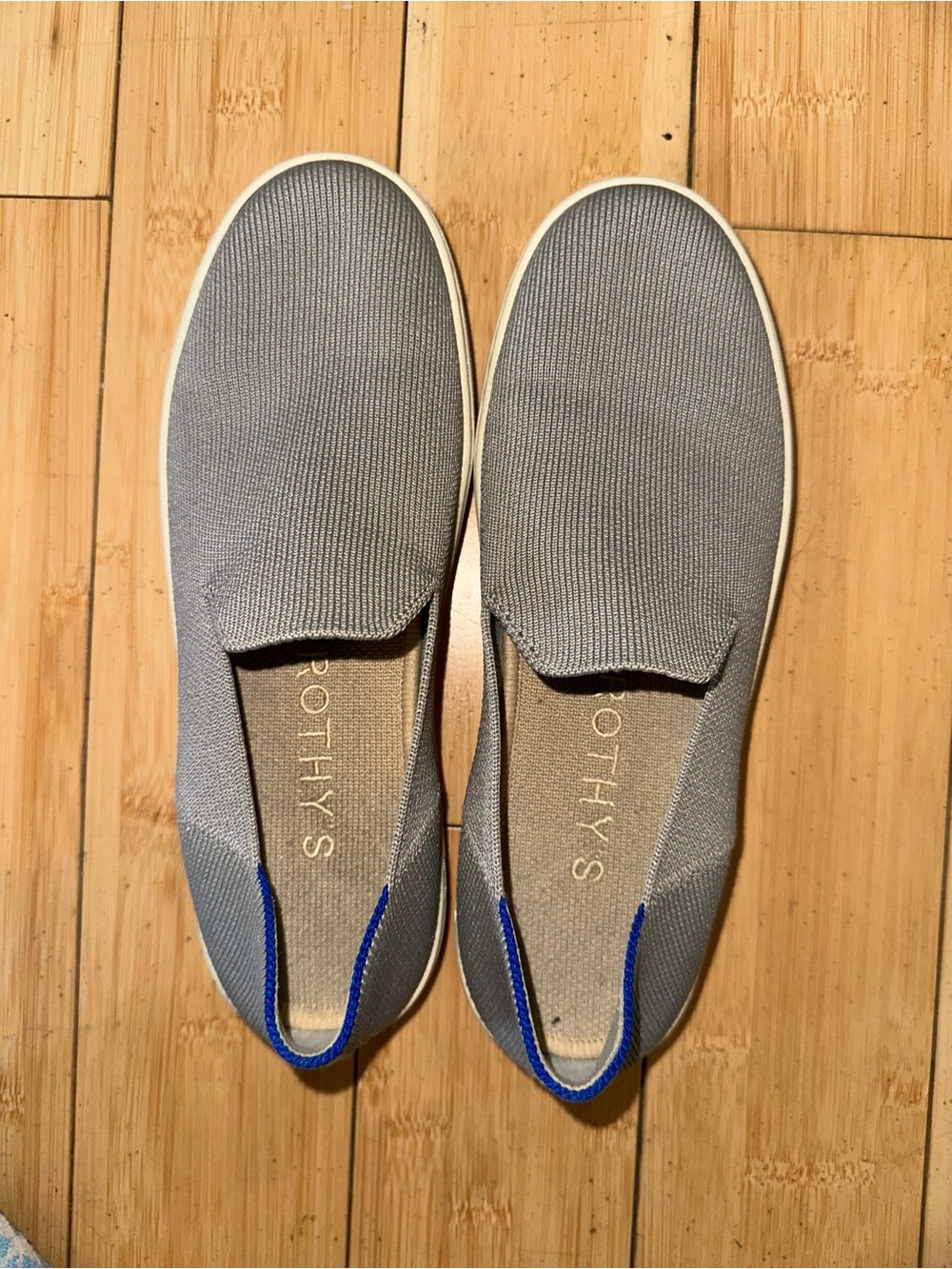 Rothys Slip-On Canvas Sneakers in Light Gray